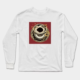 Coffee Roast Vintage Retro French Press Cafe Long Sleeve T-Shirt